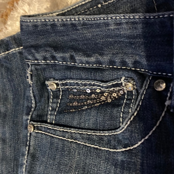 INC denim reg fit bootleg short PS - Picture 5 of 10